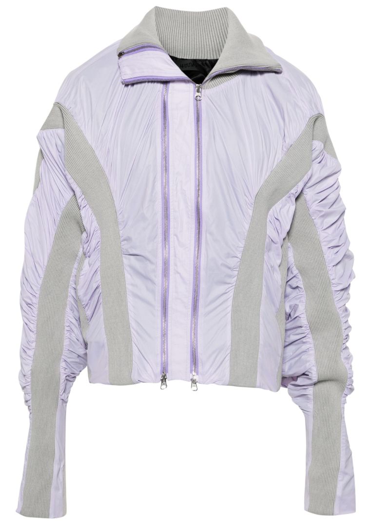 Purple Naias Panelled Bomber Jacket