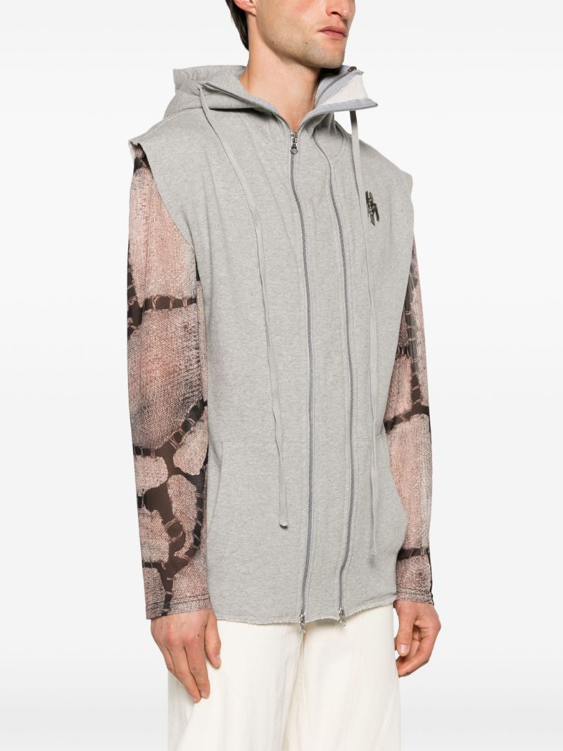 Grey Ewa Hooded Cotton Vest