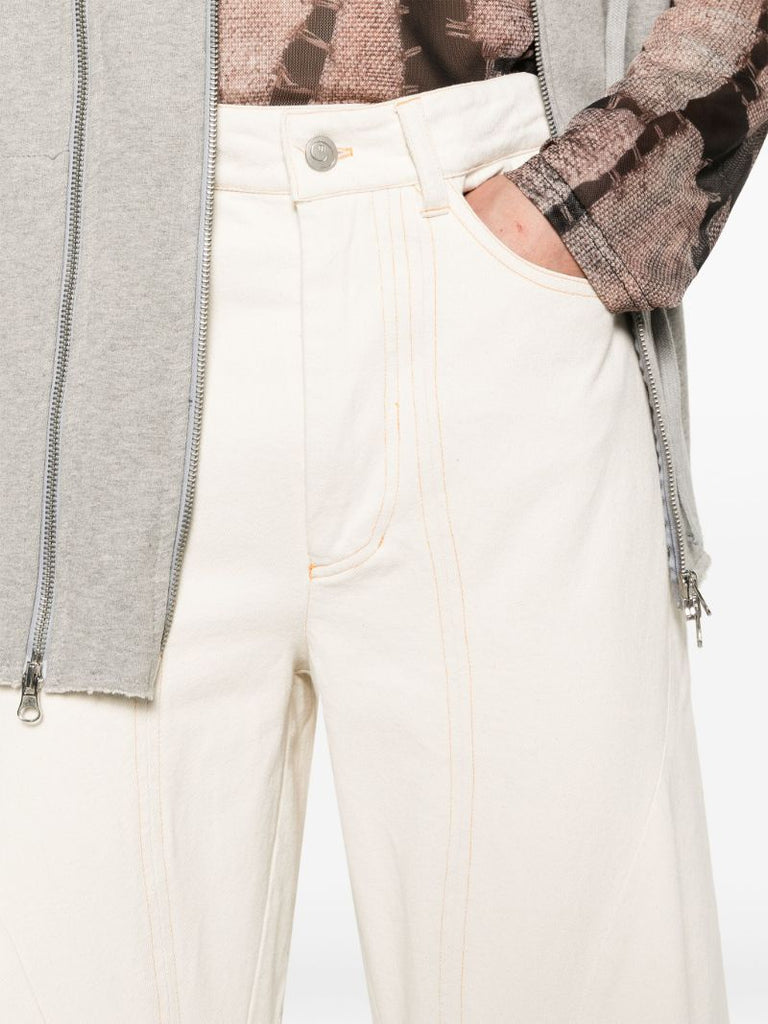 Neutral David Engineered Flared Jeans