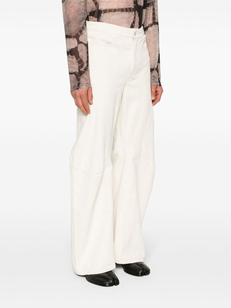 Neutral David Engineered Flared Jeans