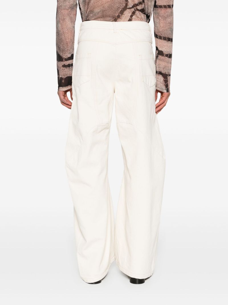 Neutral David Engineered Flared Jeans