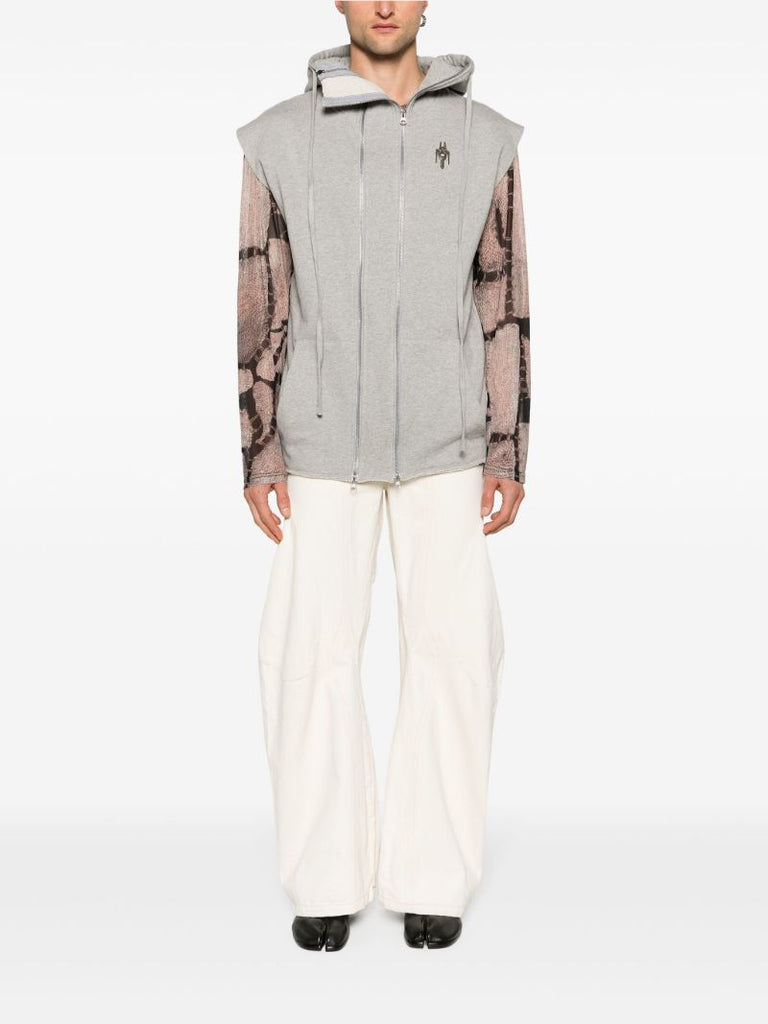 Neutral David Engineered Flared Jeans