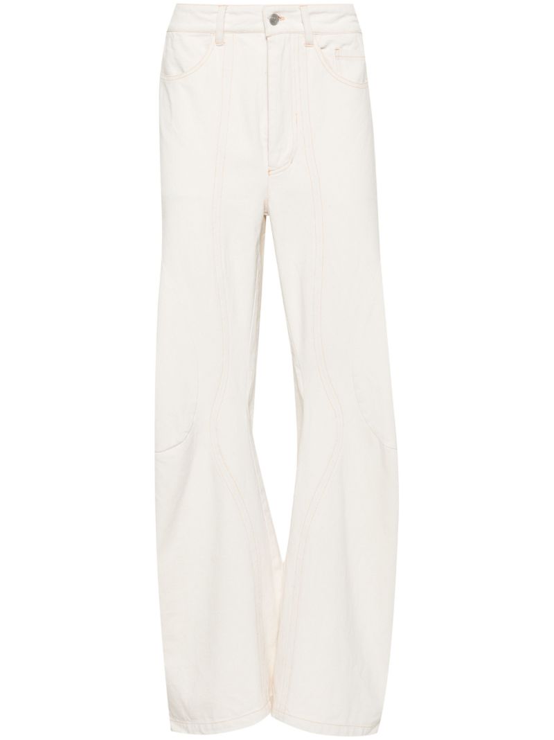 Neutral David Engineered Flared Jeans