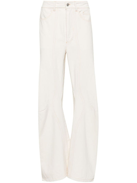 Neutral David Engineered Flared Jeans