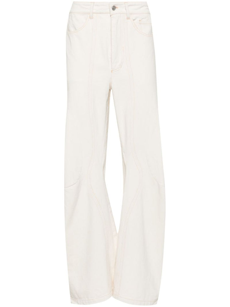 Neutral David Engineered Flared Jeans
