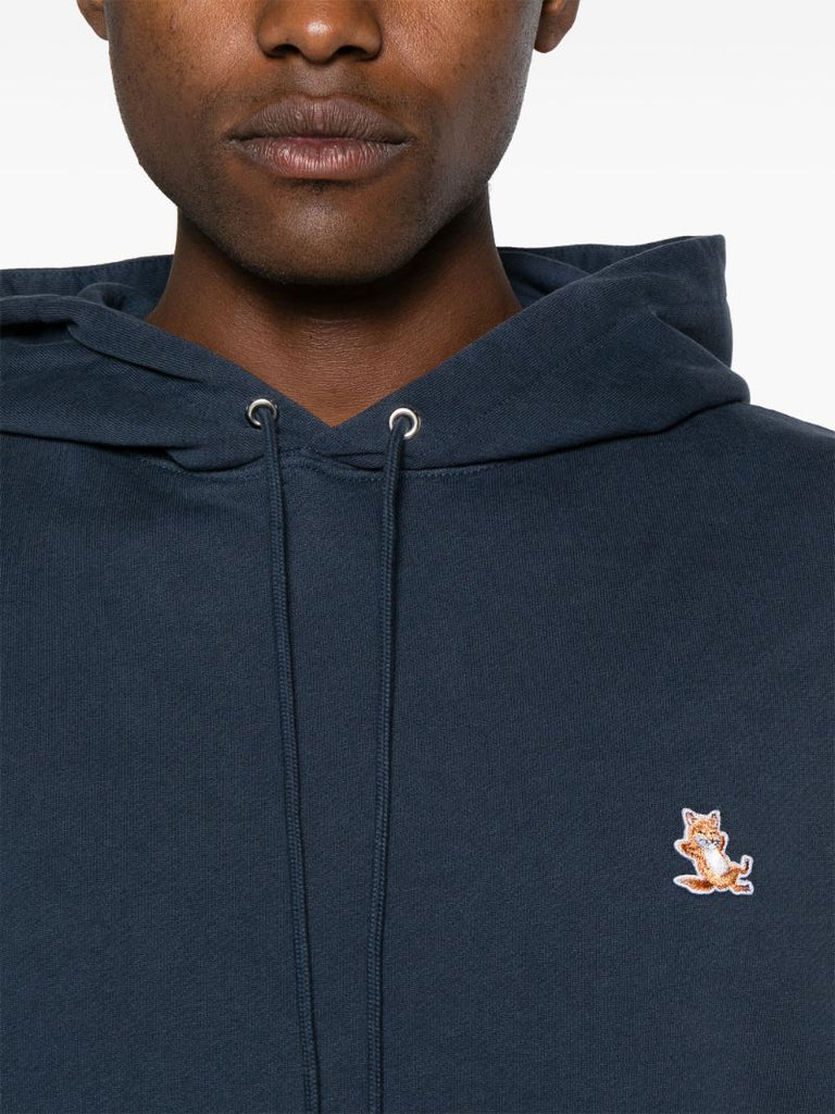 Blue Fox AppliquÃ_x0083_Â© Cotton Hoodie