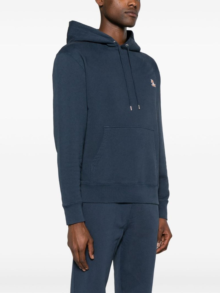 Blue Fox AppliquÃ_x0083_Â© Cotton Hoodie