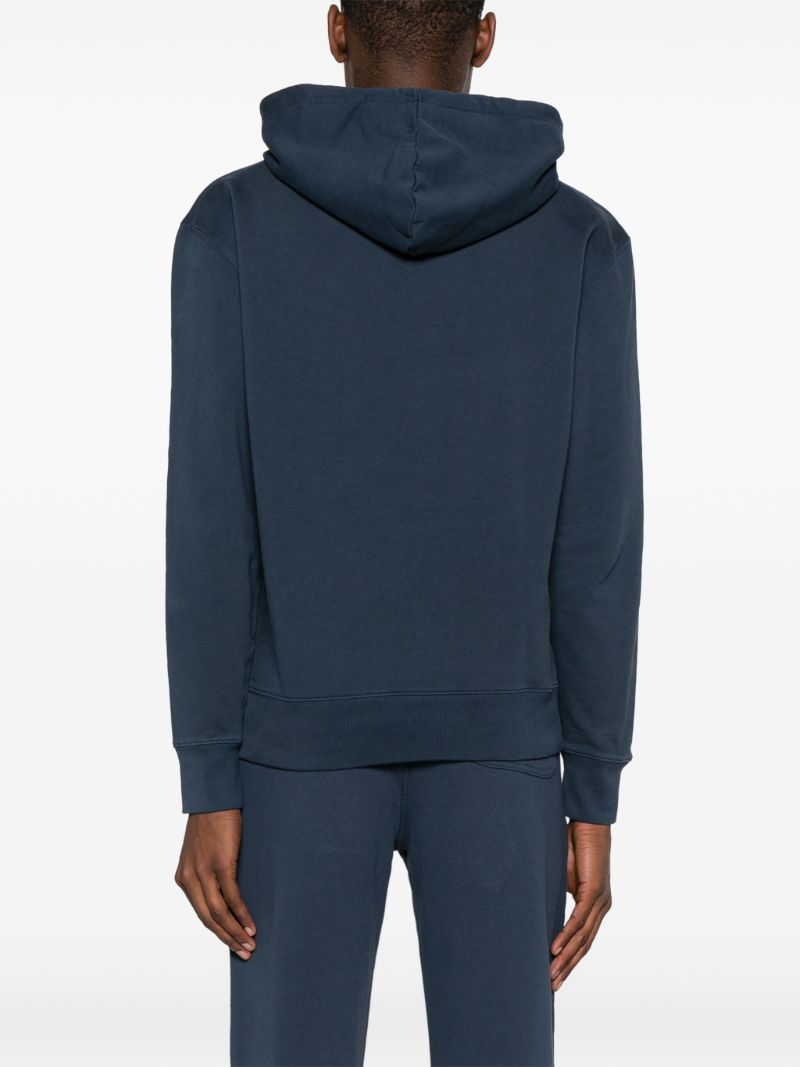 Blue Fox AppliquÃ_x0083_Â© Cotton Hoodie