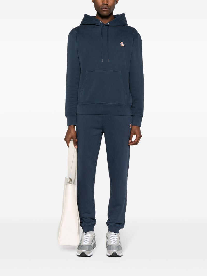 Blue Fox AppliquÃ_x0083_Â© Cotton Hoodie