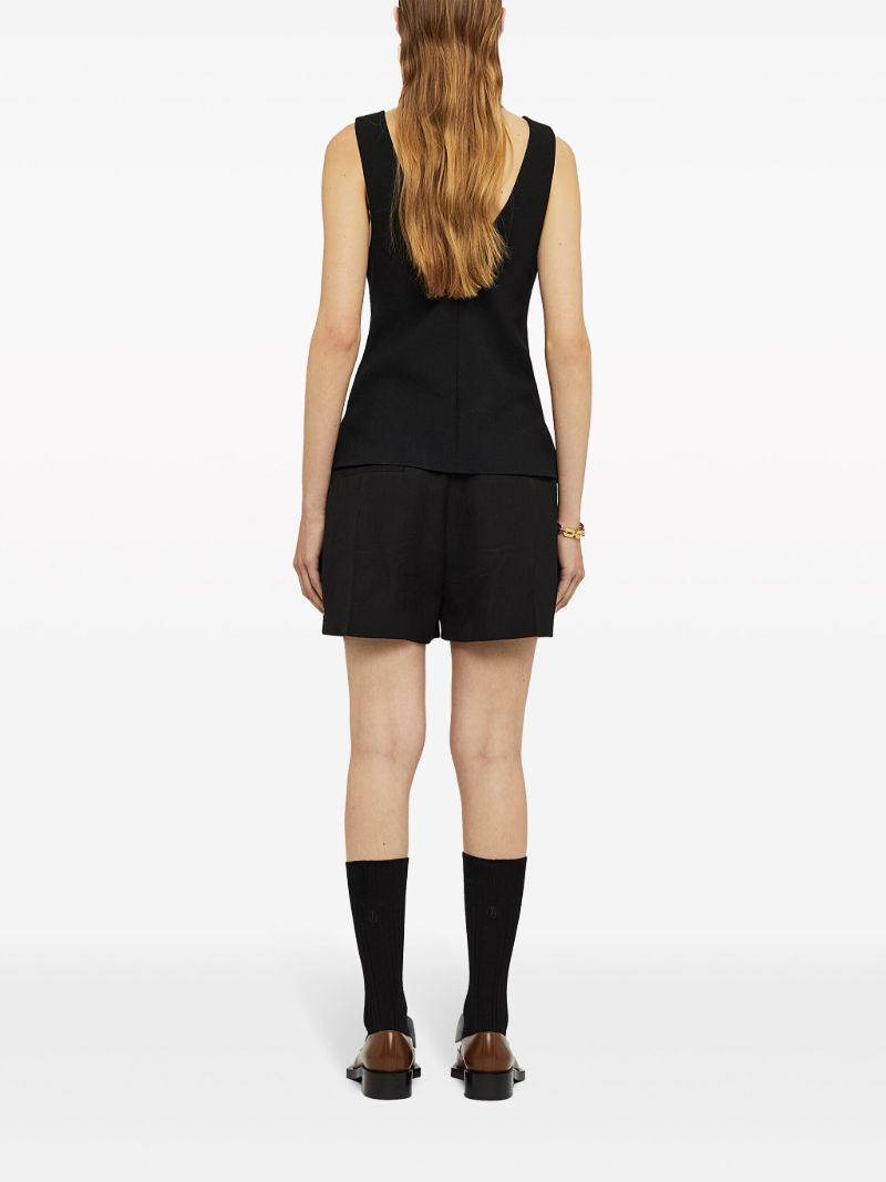 Black V-neck Wool Top
