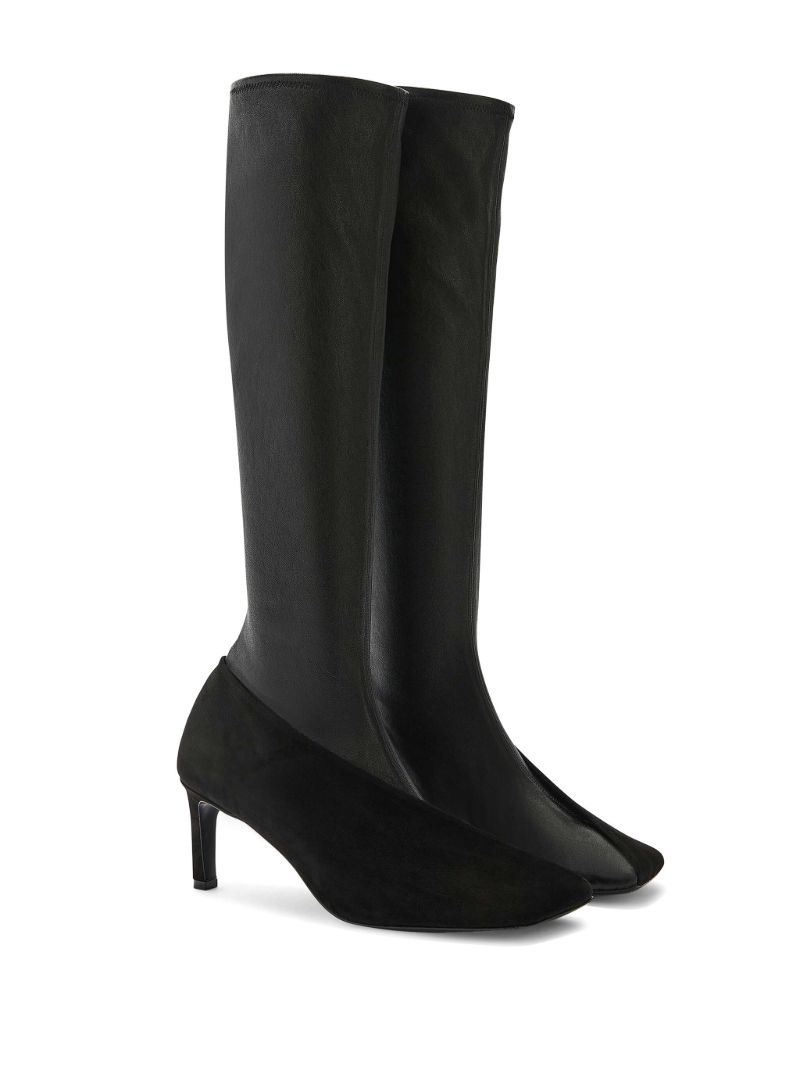 Black Panelled Knee-high Boots