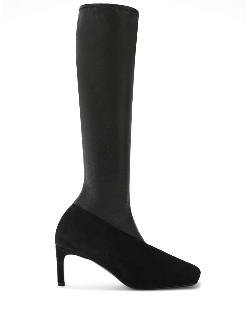 Black Panelled Knee-high Boots