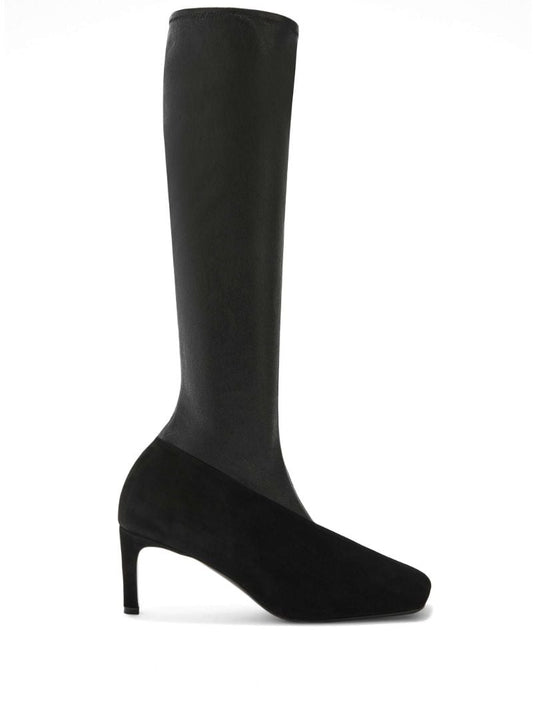 Black Panelled Knee-high Boots