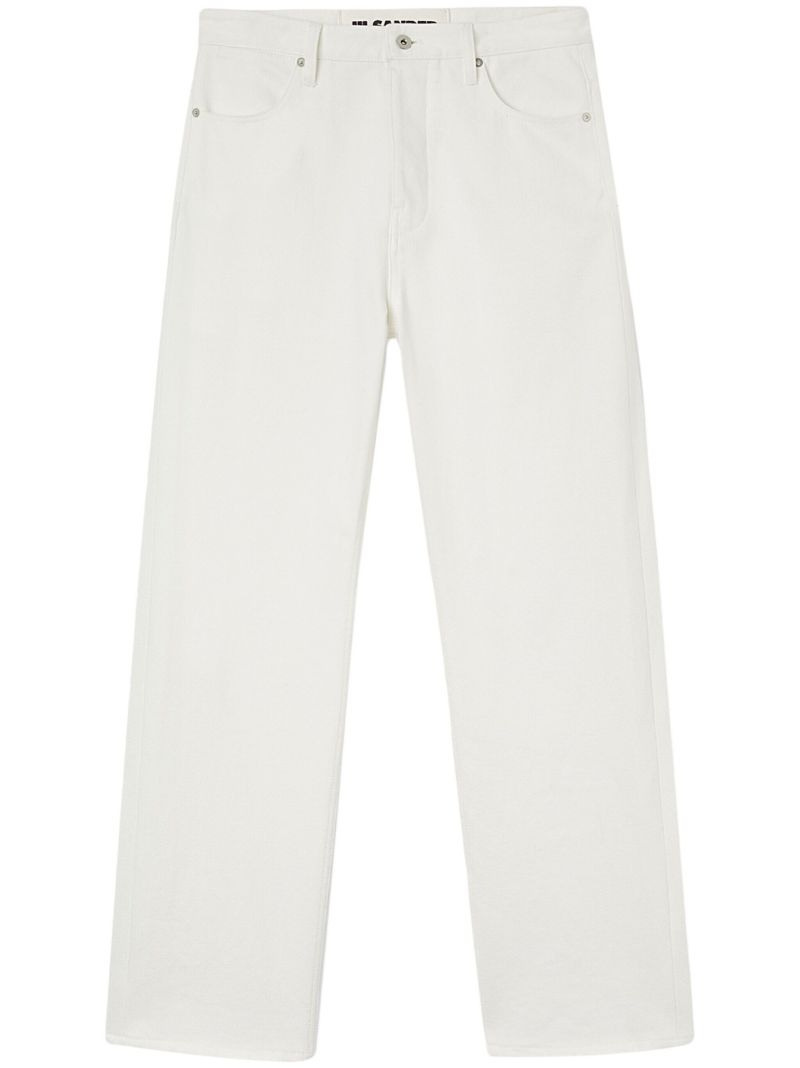 White High-rise Straight-leg Jeans