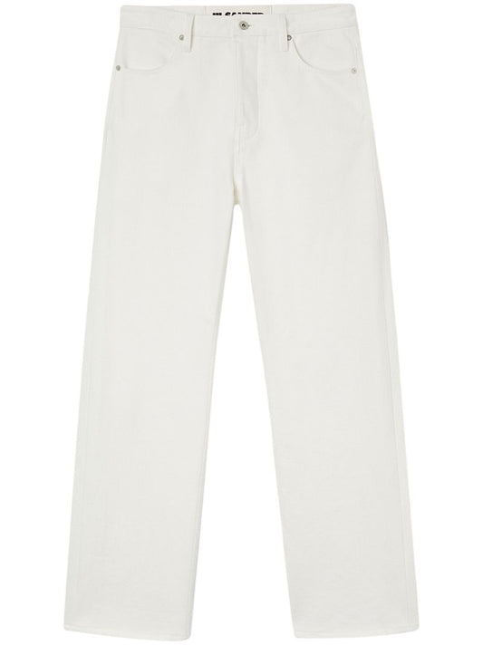 White High-rise Straight-leg Jeans