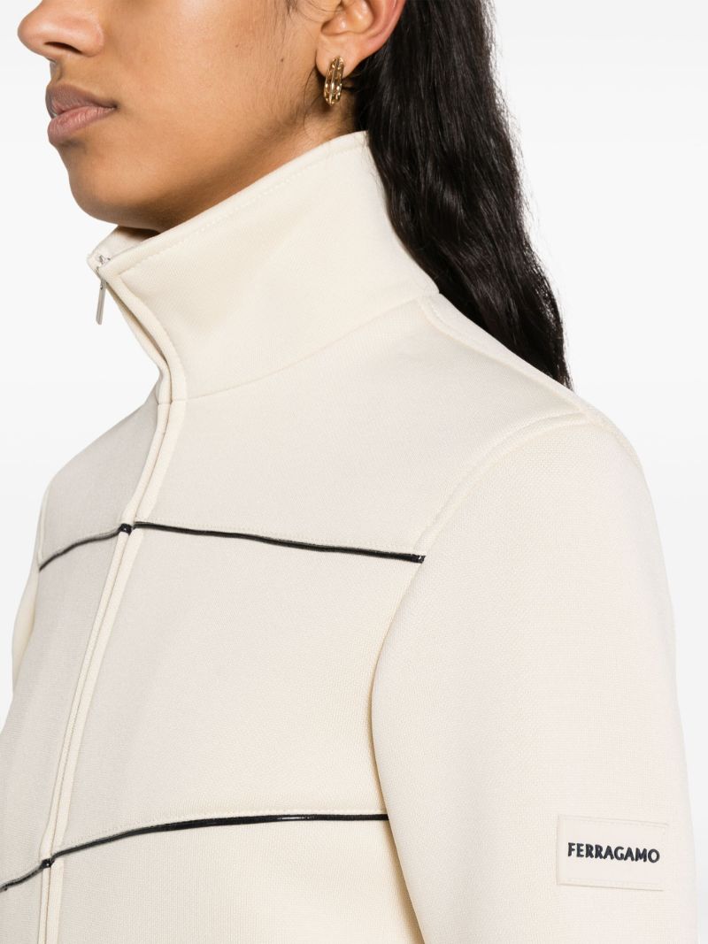 Black Piping Track Bomber Jacket