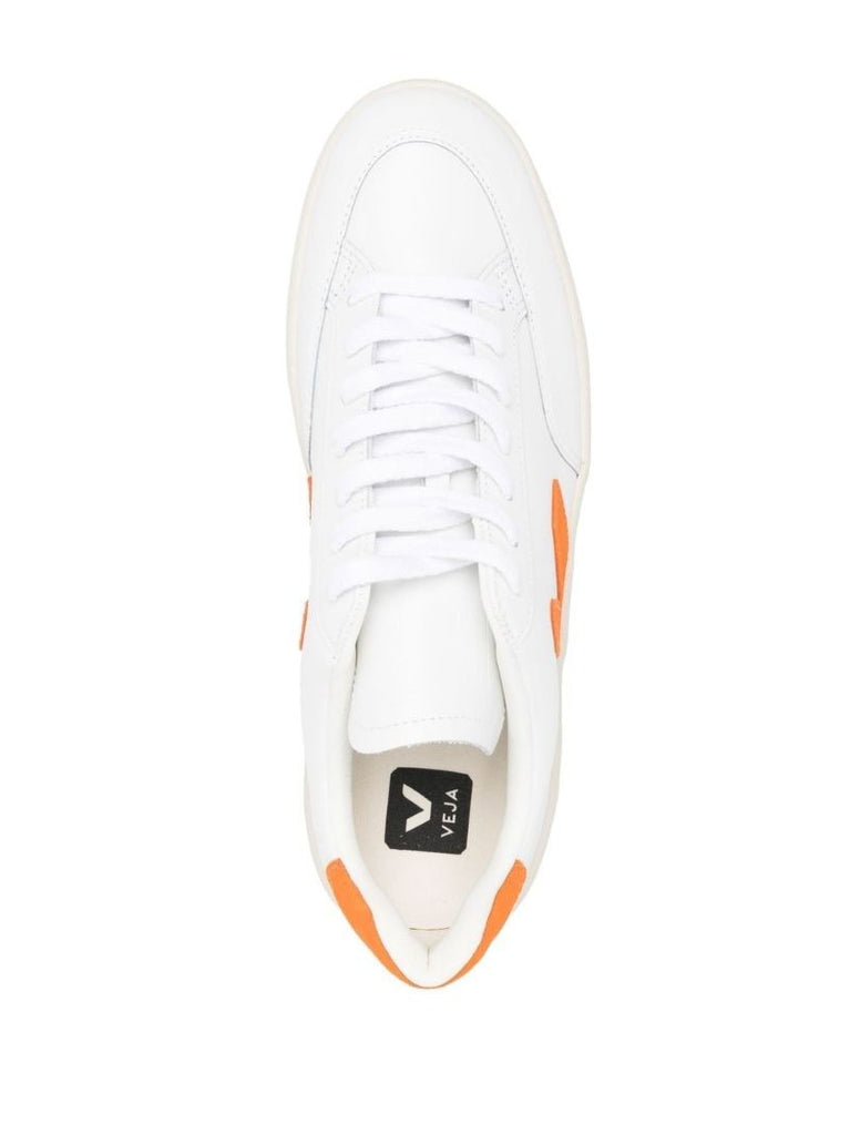 White V-12 Leather Sneakers
