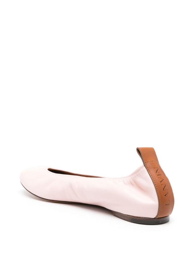 Pink Leather Ballet Pumps