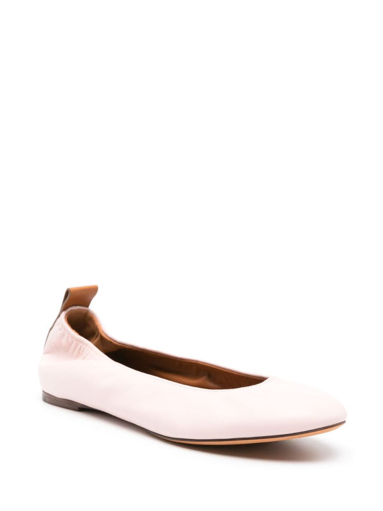 Pink Leather Ballet Pumps