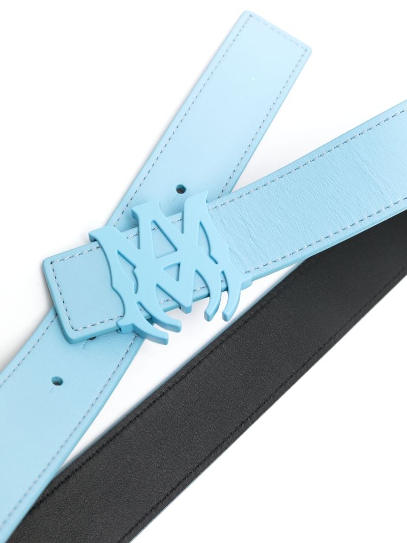 Blue Reversible Logo-buckle Leather Belt