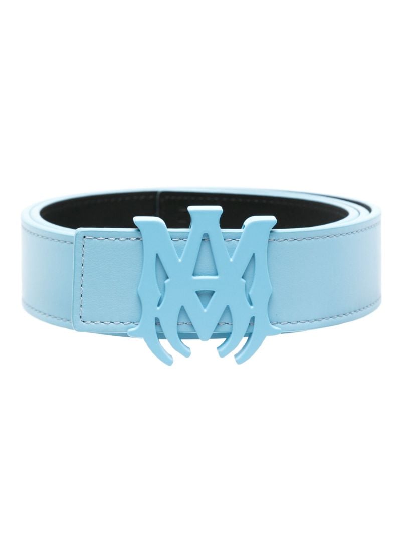 Blue Reversible Logo-buckle Leather Belt
