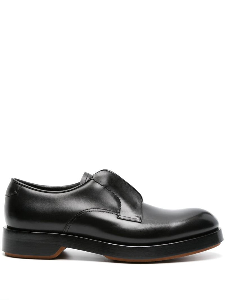 Black Udine Leather Derby Shoes