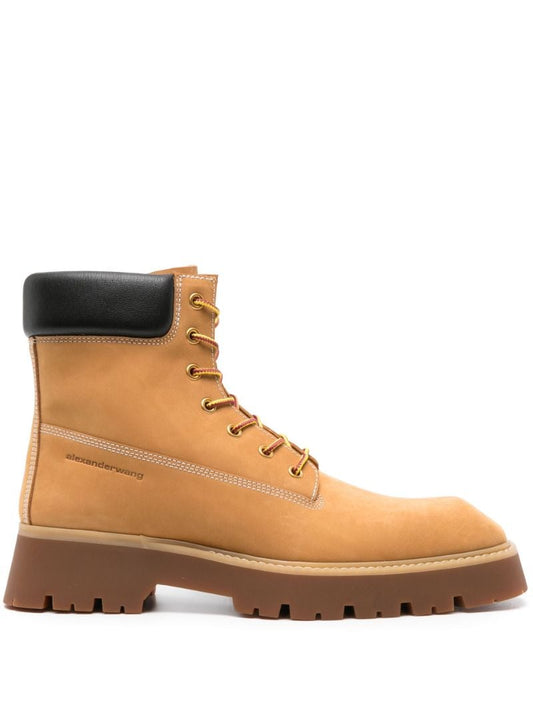Brown Throttle Leather Ankle Boots