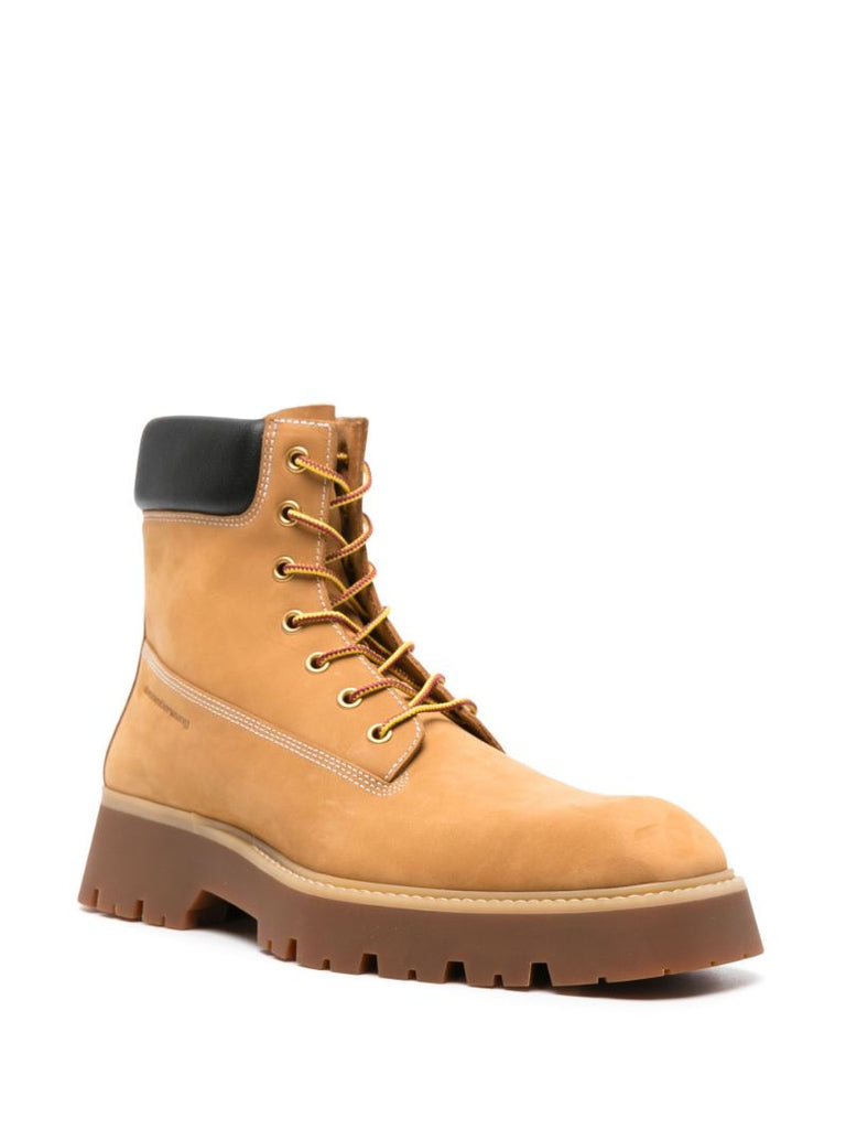 Brown Throttle Leather Ankle Boots