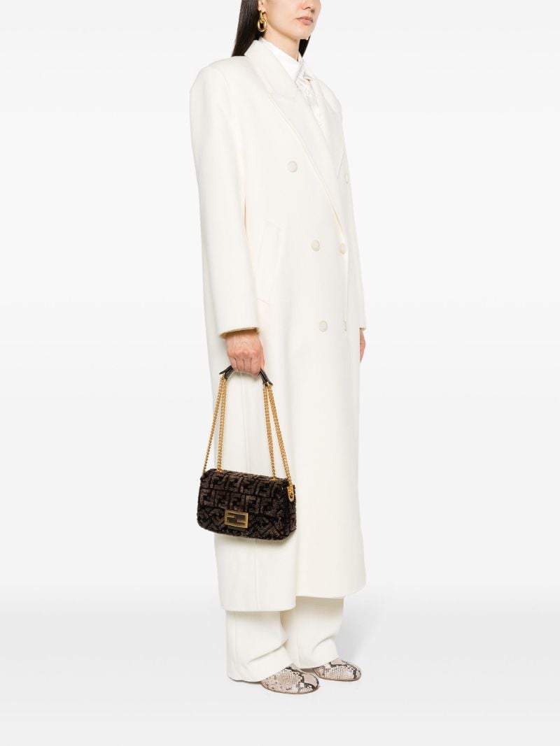 Brown Baguette Faux-fur Shoulder Bag