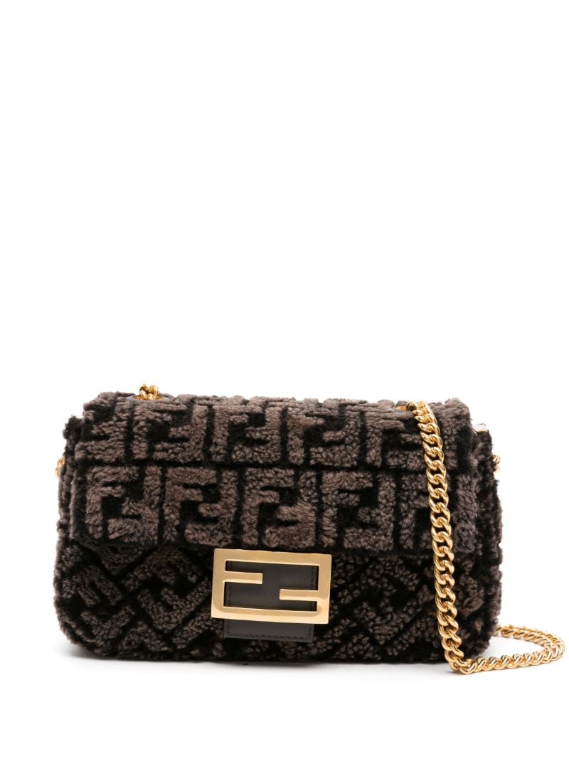 Brown Baguette Faux-fur Shoulder Bag