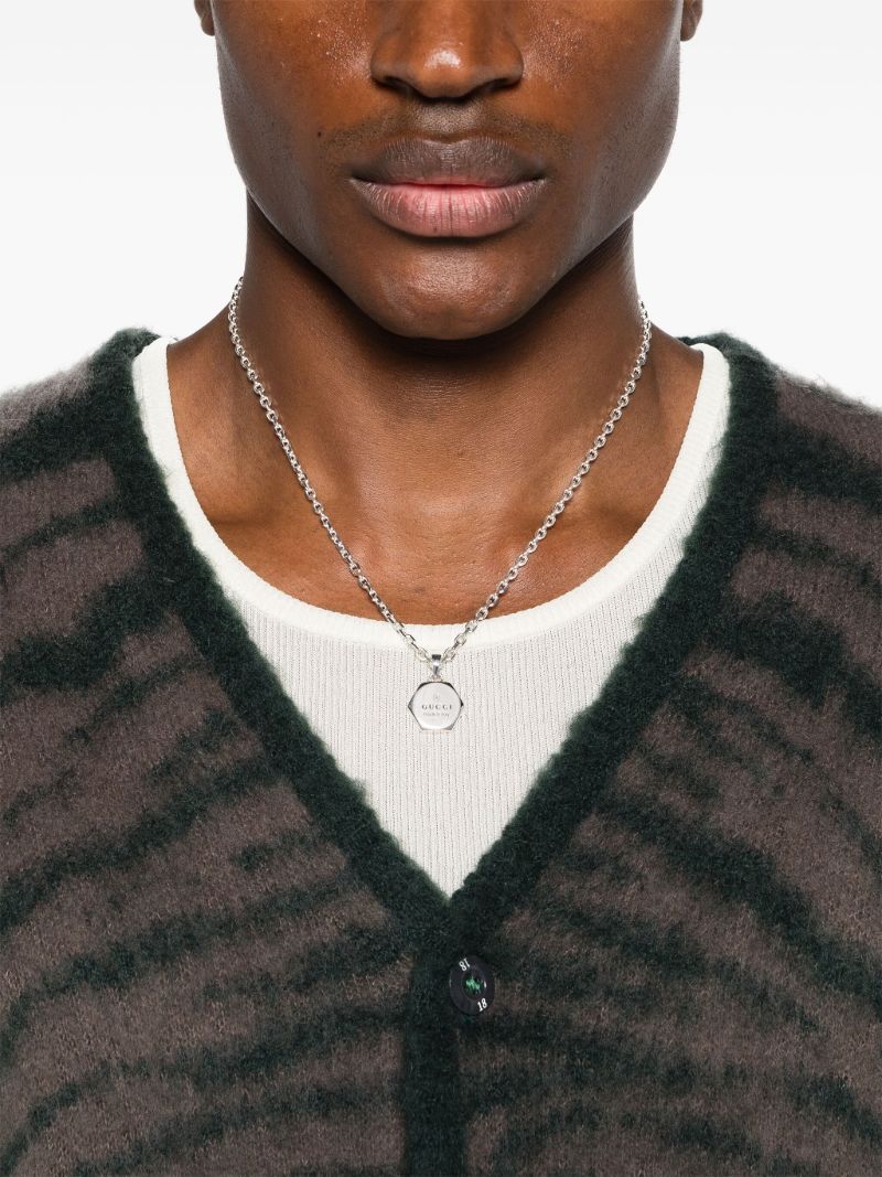 Sterling Silver Gucci Trademark Pendant Necklace