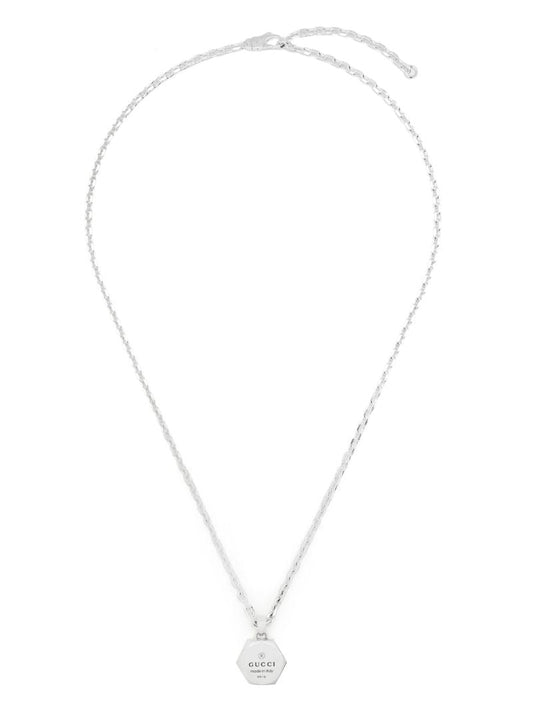 Sterling Silver Gucci Trademark Pendant Necklace