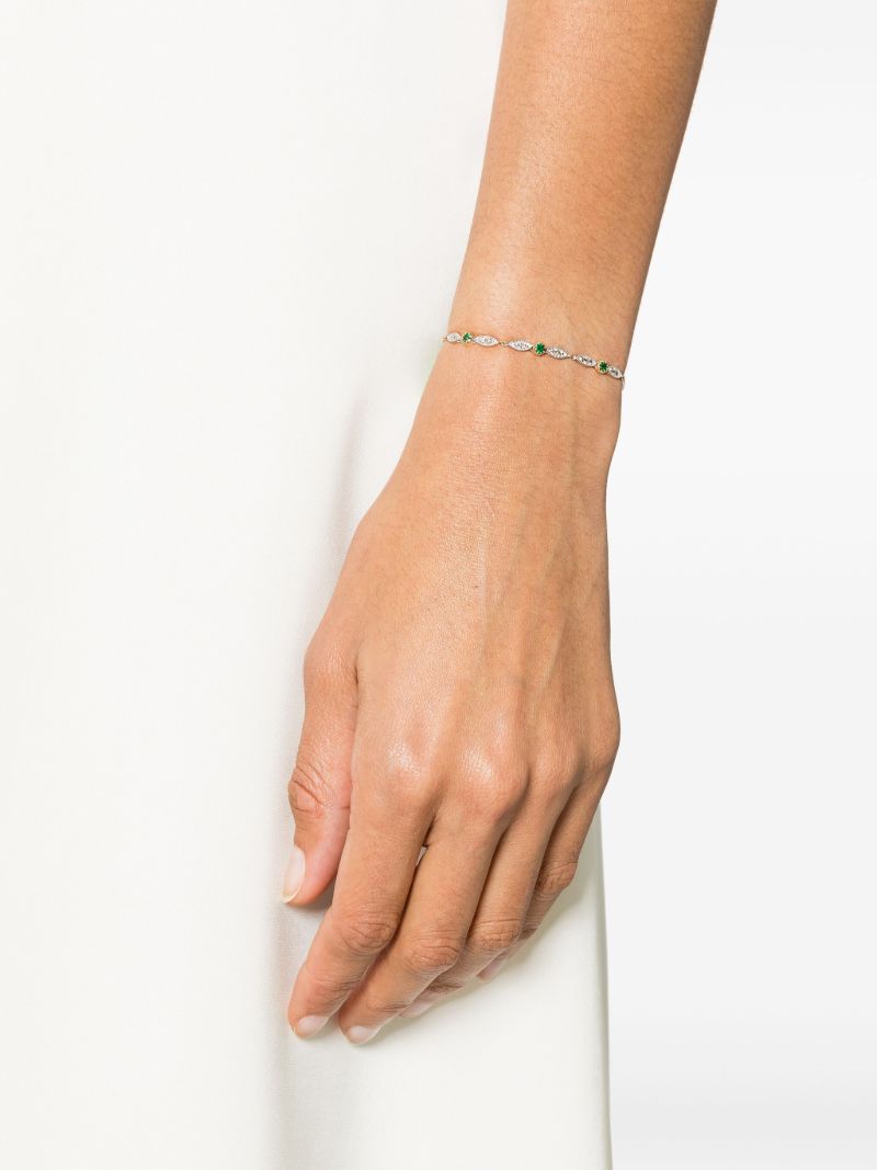 9k Yellow Gold Ava Emerald and Diamond Bracelet