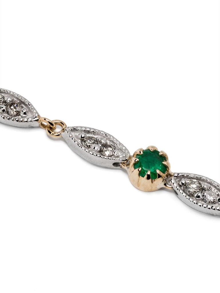 9k Yellow Gold Ava Emerald and Diamond Bracelet