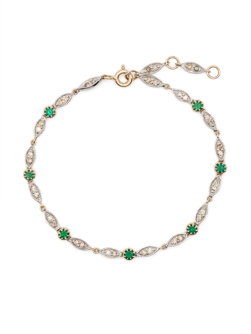 9k Yellow Gold Ava Emerald and Diamond Bracelet