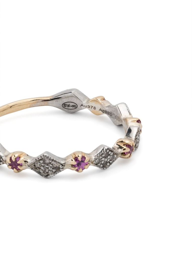 Gold Plated Sterling Silver Ava No. 1 Sapphire and Diamond Ring