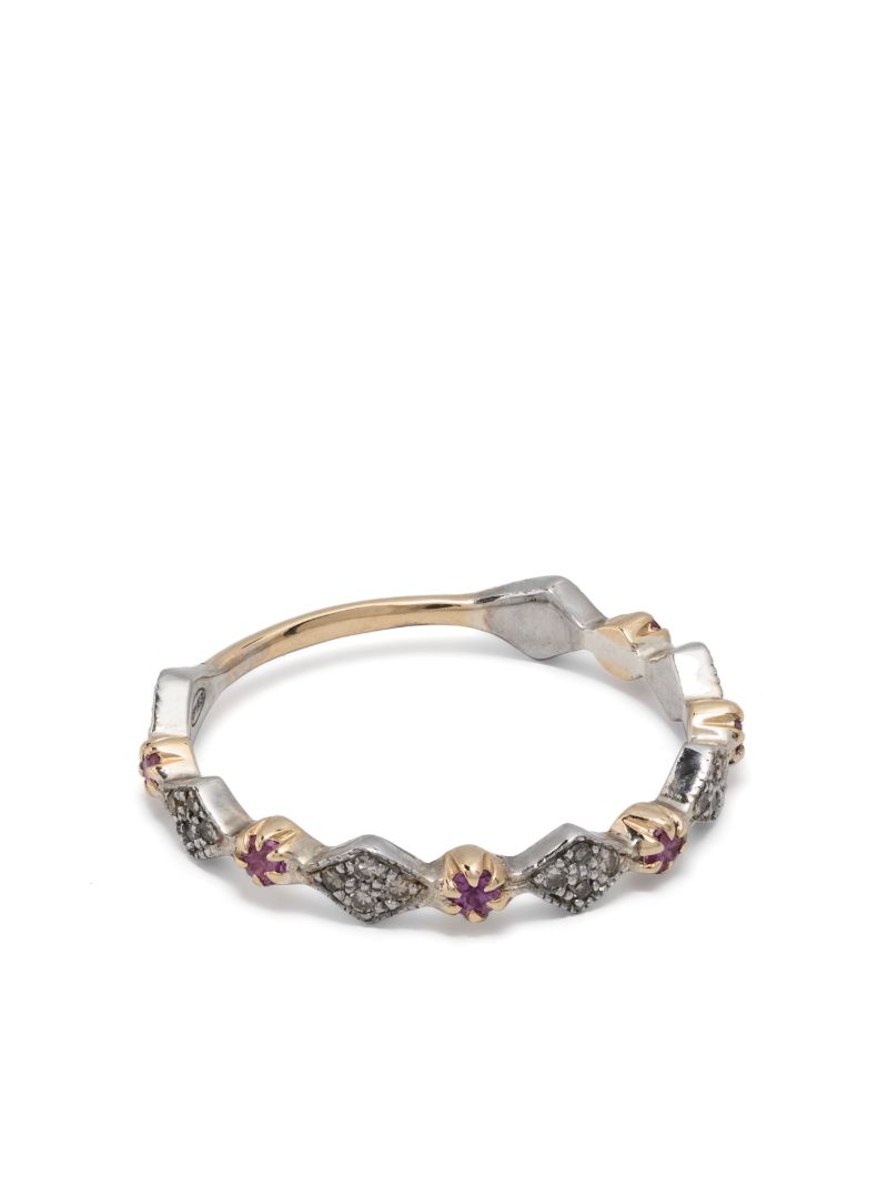 Gold Plated Sterling Silver Ava No. 1 Sapphire and Diamond Ring