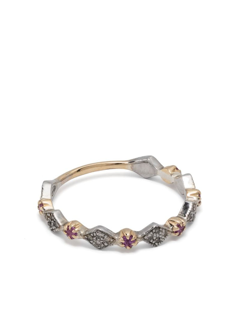 Gold Plated Sterling Silver Ava No. 1 Sapphire and Diamond Ring