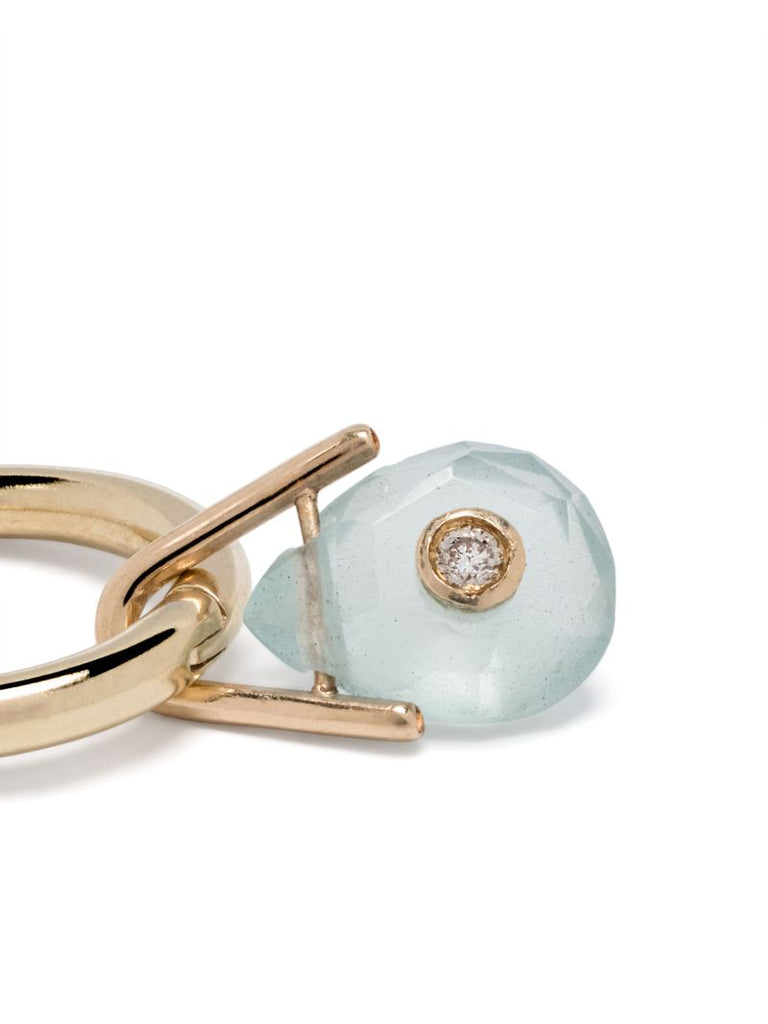 9k Yellow Gold Aquamarine and Diamond Single Earring