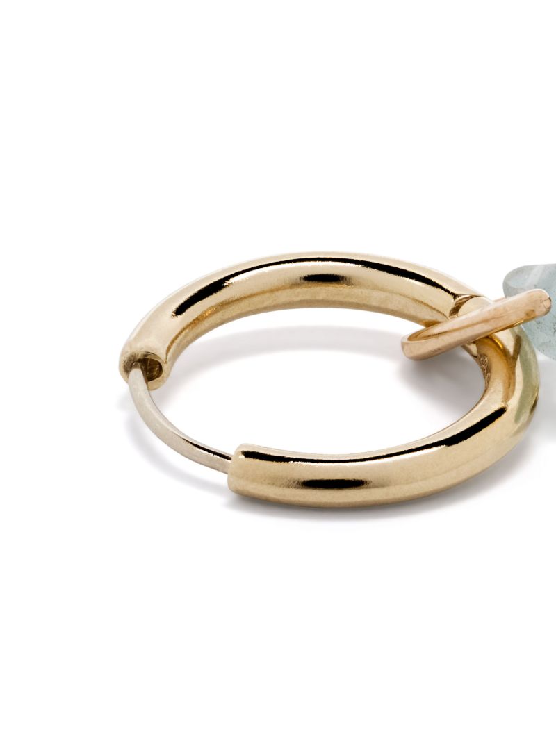 9k Yellow Gold Aquamarine and Diamond Single Earring