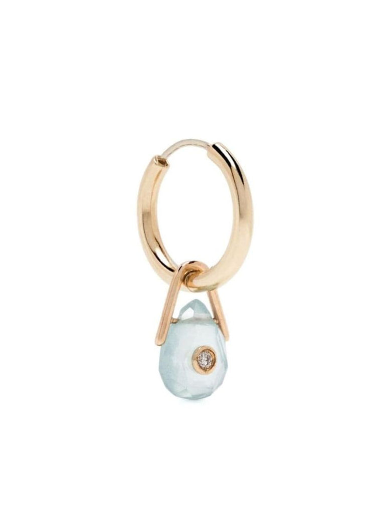 9k Yellow Gold Aquamarine and Diamond Single Earring