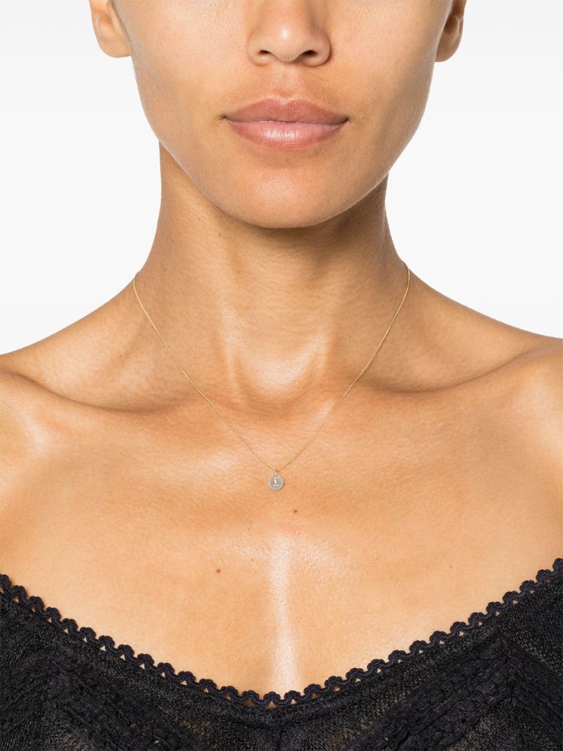 9k Yellow Gold Orso Aquamarine and Diamond Necklace