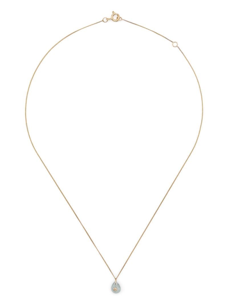 9k Yellow Gold Orso Aquamarine and Diamond Necklace