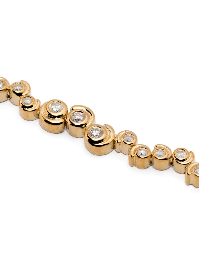9k Yellow Gold RiviÃ_x0083_Â¨re Escargot Diamond Necklace