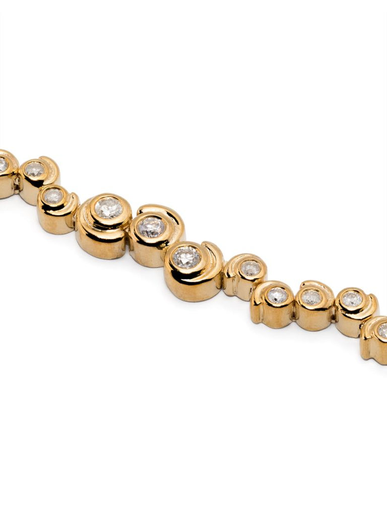 9k Yellow Gold RiviÃ_x0083_Â¨re Escargot Diamond Necklace
