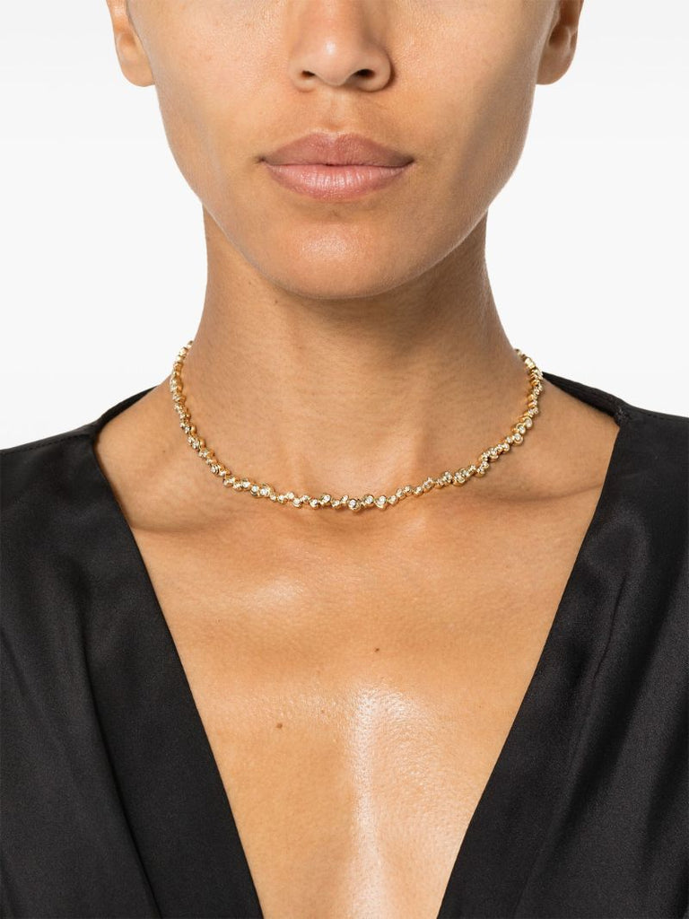 9k Yellow Gold RiviÃ_x0083_Â¨re Escargot Diamond Necklace