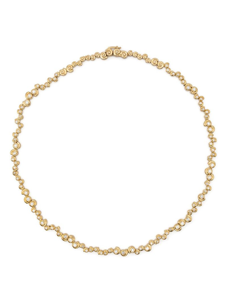9k Yellow Gold RiviÃ_x0083_Â¨re Escargot Diamond Necklace