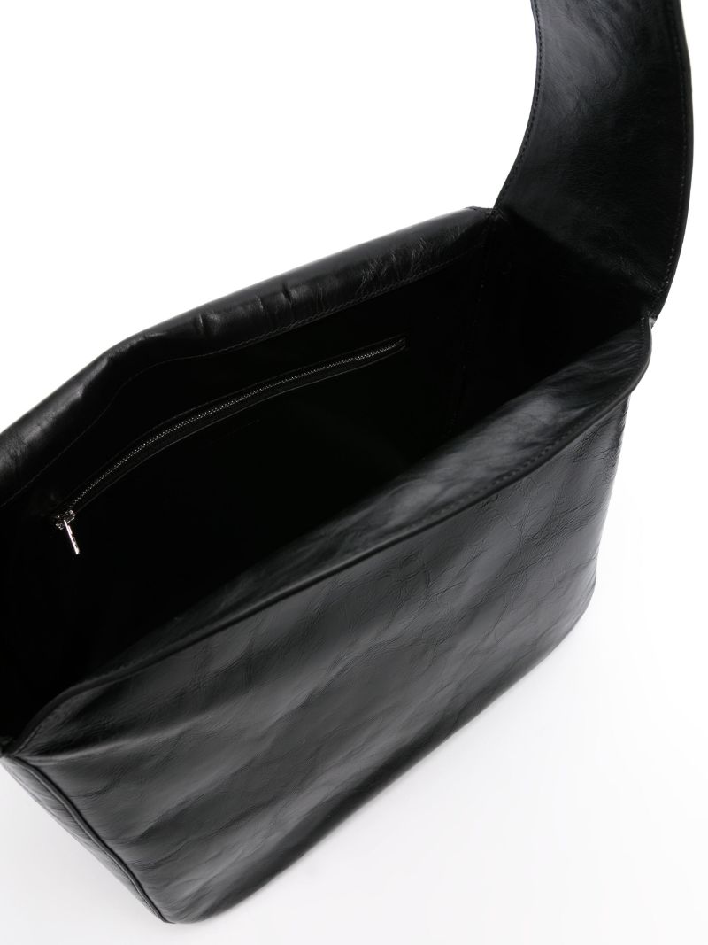 Black Dome Medium Leather Shoulder Bag