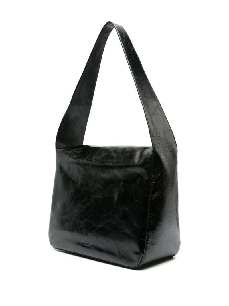 Black Dome Medium Leather Shoulder Bag