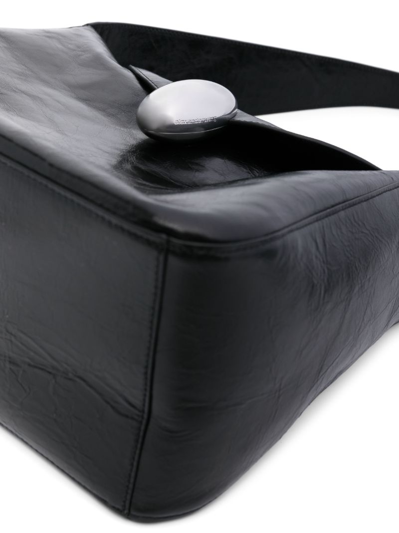 Black Dome Medium Leather Shoulder Bag